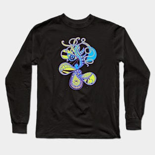 Abstract Peace Flower (Blue) Long Sleeve T-Shirt